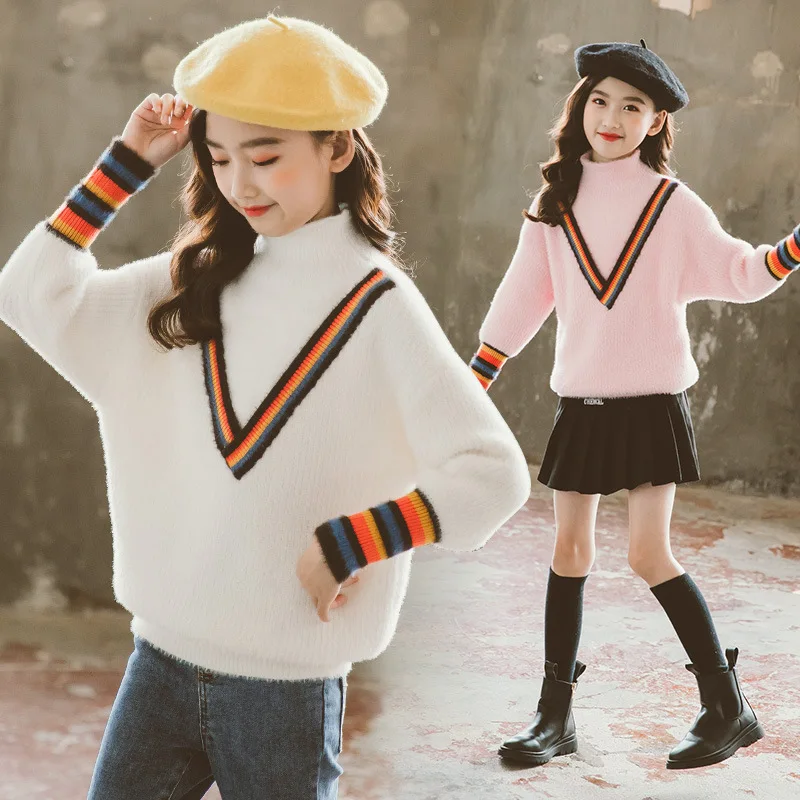 

Fashion White Pink Yellow Baby Girls Winter Warm Spring Children's Coat Kids Plus Velvet Teens Tops Thicken Bottoming Christmas