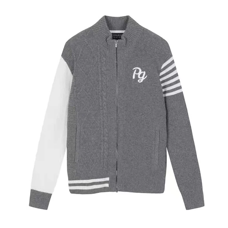 

Golf jacket men's 2021 autumn and winter men's golf clothing Slim stand-up collar sweater warm jersey