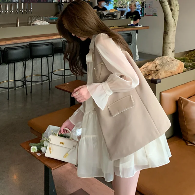 Женское винтажное платье макси с бантом на поясе офисное воротником Питер Пэн и