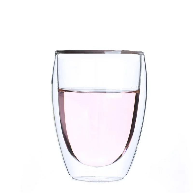 E-350ML Кофейная кружка с двойными слоями, стеклянная Изолированная кружка для молока, кофейная кружка с ручкой для горячих холодных напитков, теплоизоляция для офиса - Цвет: E-350ML