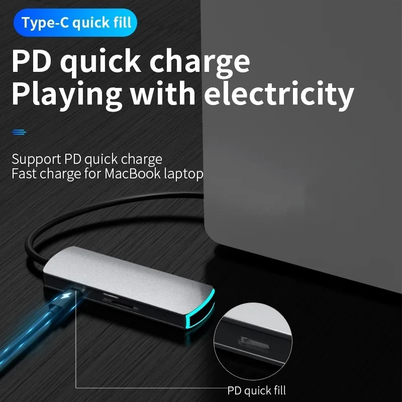 Концентратор Type C на RJ45 HDMI адаптер 4K Thunderbolt 3 USB концентратор с концентратором 0 TF SD