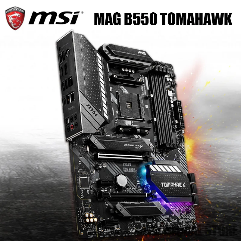 Billig MSI MAG B550 TOMAHAWK ATX AMD B550 B550M DDR4 4866(OC) MHz M.2 SATA3 USB 3,2 128G Unterstützung R9 CPU Overlocking Buchse AM4 ATX Neue