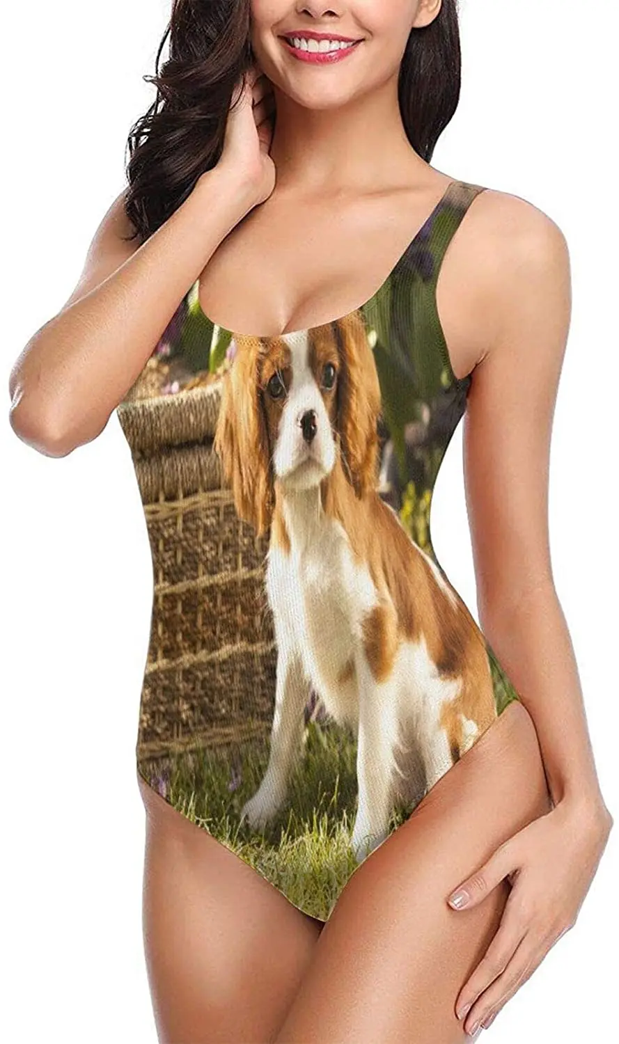 

Женский слитный купальник 2022, сексуальные спортивные купальники, молодежные милые домашние животные, кавалер, Чарльз-спаниель