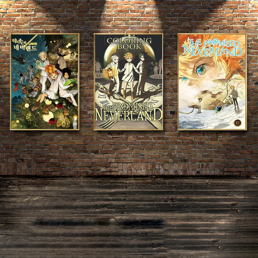 

Retro Anime Cartoon The Promised Neverland poster Prints Wall Painting Good Quality Poster Canvas painting Home Decoratio