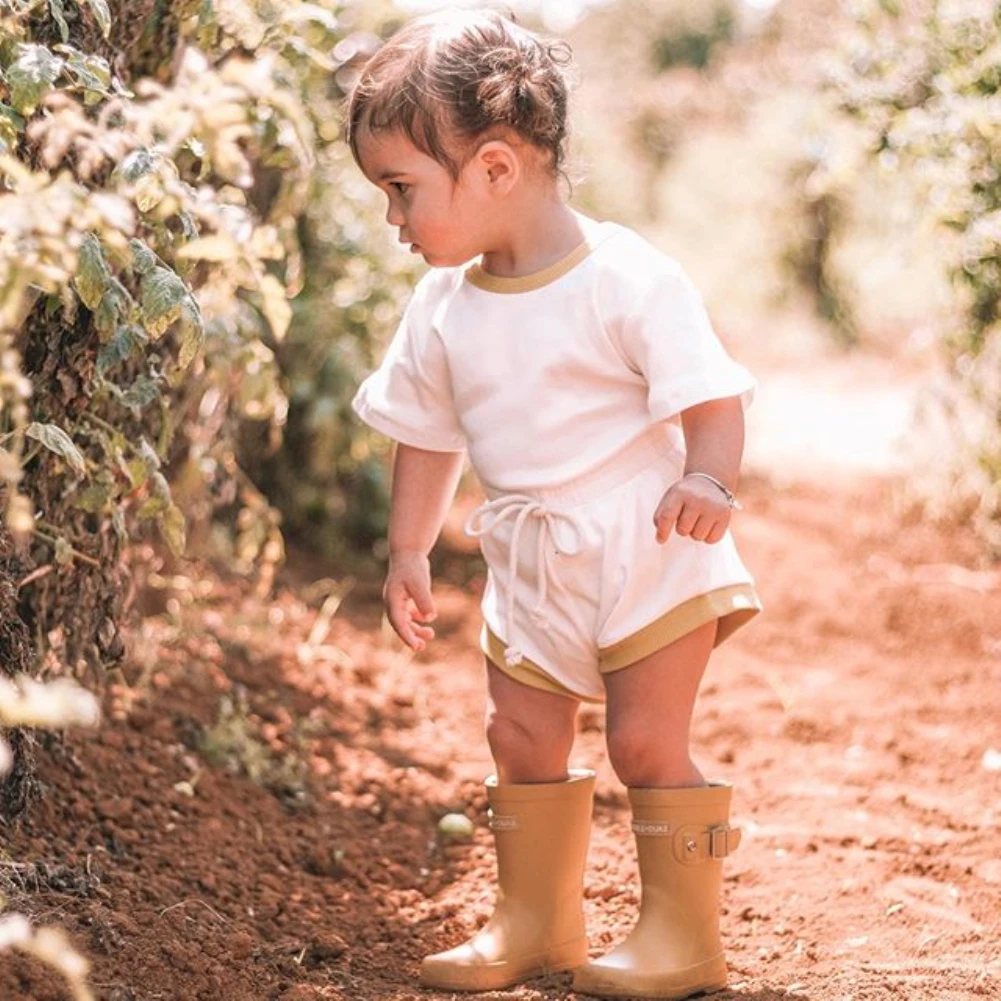 

2PCS Fashion New Summer Newborn Baby Girls Boys Sports Clothes Cotton Casual Short Sleeve Tops T-shirt+Shorts Outfit Set