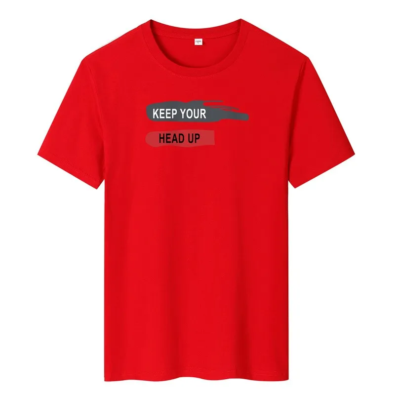 

SWENEARO 2021 new summer men's T-shirt short-sleeved 100% cotton UP printing breathable O-neck brand T-shirt