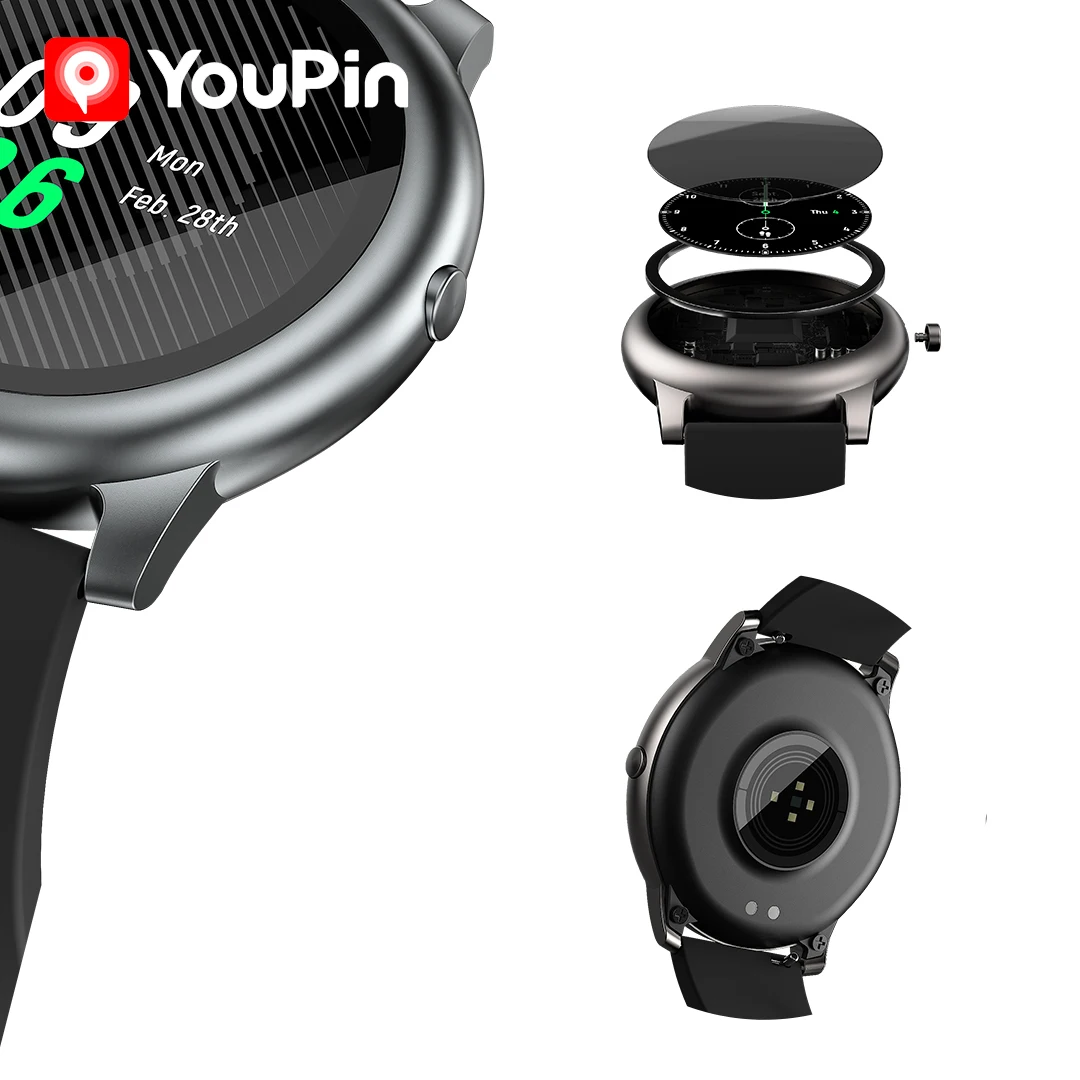 YouPin Haylou Solar LS05 спортивные часы с пульсометром сна на аккумуляторе Android iOS IP68