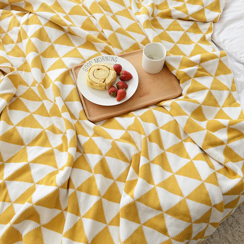 Вязаное Двухслойное одеяло Simanfei из чистого хлопка и шерсти мягкое тонкое офисное