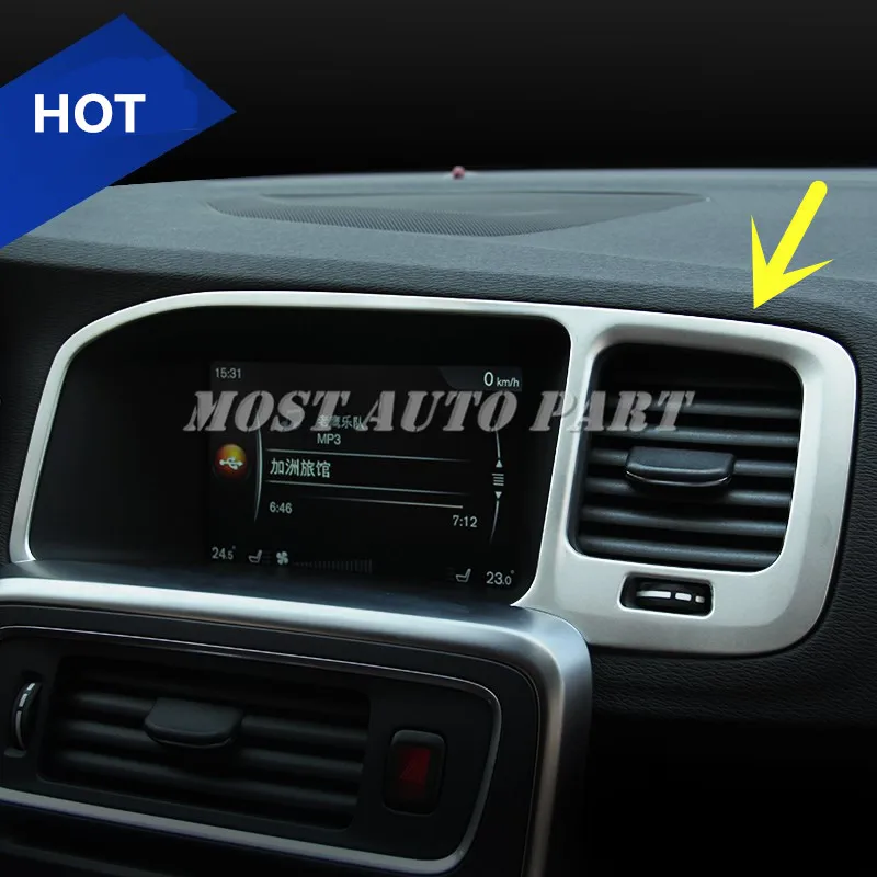 

Интерьерная центральная консоль GPS навигация рамка отделка Крышка для VOLVO V60 2012-2017 автомобильные аксессуары украшение интерьера автомобиля