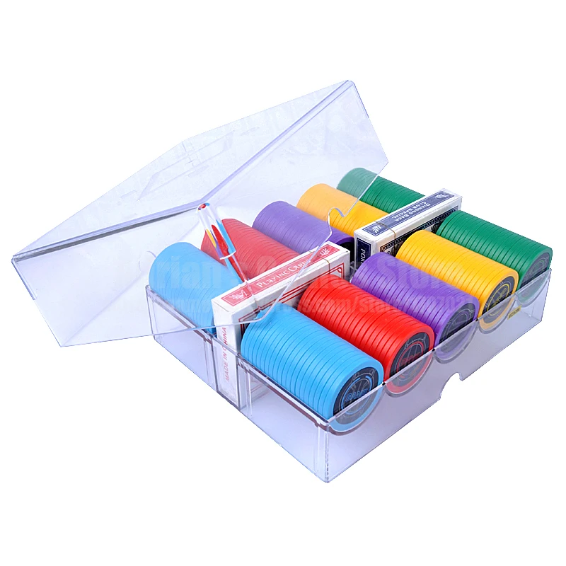 200шт емкость Высокое качество акрил фишки для покера контейнер Фишки коробка|poker