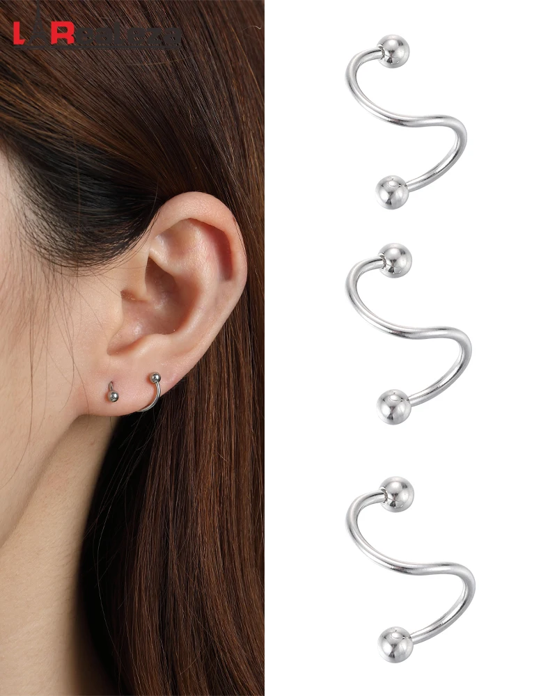 

PCZ Nose Ring, S-Shaped Earrings, 316L Stainless Steel Perforated Jewelry