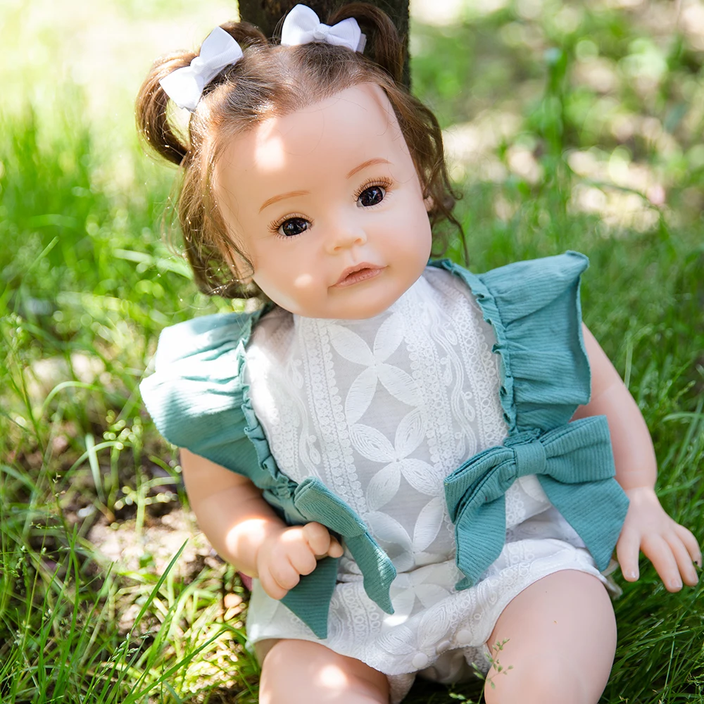 

Hoomai 24" Reborn Girl Baby Doll Princess with Curls Hair Fashion Dress Lifelike Soft Touch Cuddly Baby Gift