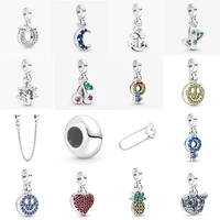 new 2021 100 925 sterling silver moon cherry smiley me series women fit diy original bracelet fshion jewelry gift