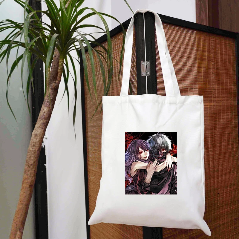 

Tokyo Ghoul Shopping Bags Women's Shopper Bag Large Capacity Canvas for Free Shipping Beach Designer Handbags Woman With Handle