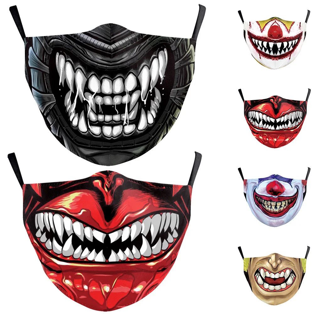 

Череп в стиле «Джокер» зубы рот маски косплей на Хеллоуин с изображением забавных-Защита Велоспорт пятна дышащие ботинки вечерние маска Дл...