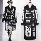 Высокое качество S-3XL Новая модная футболка с надписью, с принтом свободного кроя с поясом, длинные рукава, с отворотами, Женская куртка-ветровка