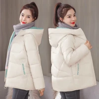 2021 new winter jacket womens cotton padded short coat hooded parkas casual plus size thicker warm jackets loose female outwear