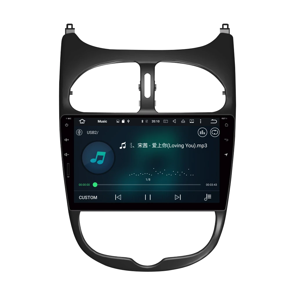 Автомобильный DVD плеер Octa Core 4G RAM Android 9 0 GPS навигация Мультимедиа Стерео для Peugeot 206