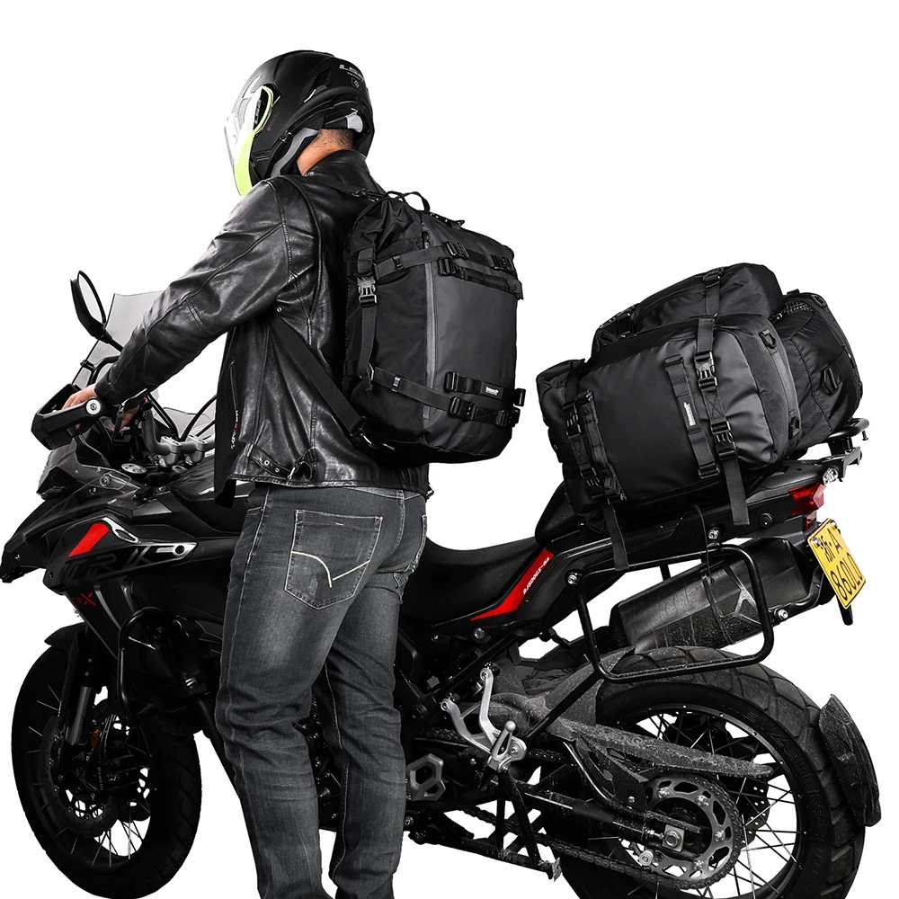 Rhinowalk Motorcycle Motocross Rear Seat Bag 10L 20L 30L Waterproof Luggage Pack Multi-Function 4 IN 1 Bumper Modification Bale