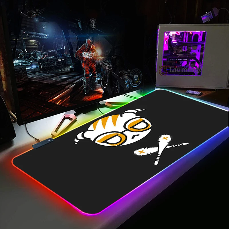 RGB компьютерный светящийся игровой коврик для мыши Радуга шесть осады Красочный