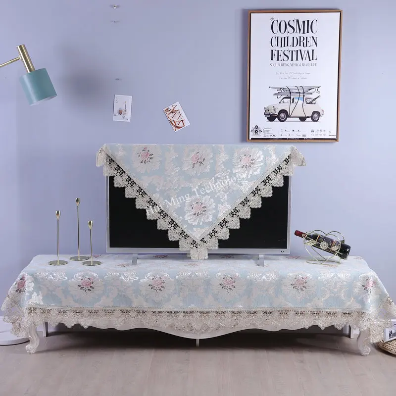 

Europe luxury embroidered tablecloth table dining table cover Lace flower fabric table cloth table flag cover towel cover HM1158