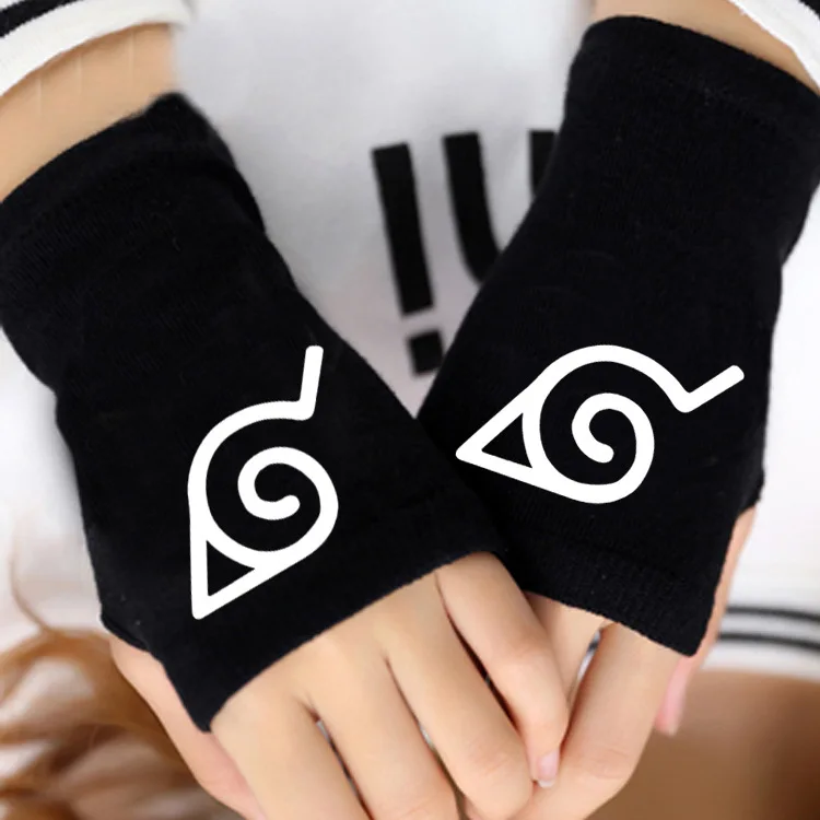 Вязаные перчатки Narutoo Hokage с логотипом хлопковые теплые рукавицы принтом на