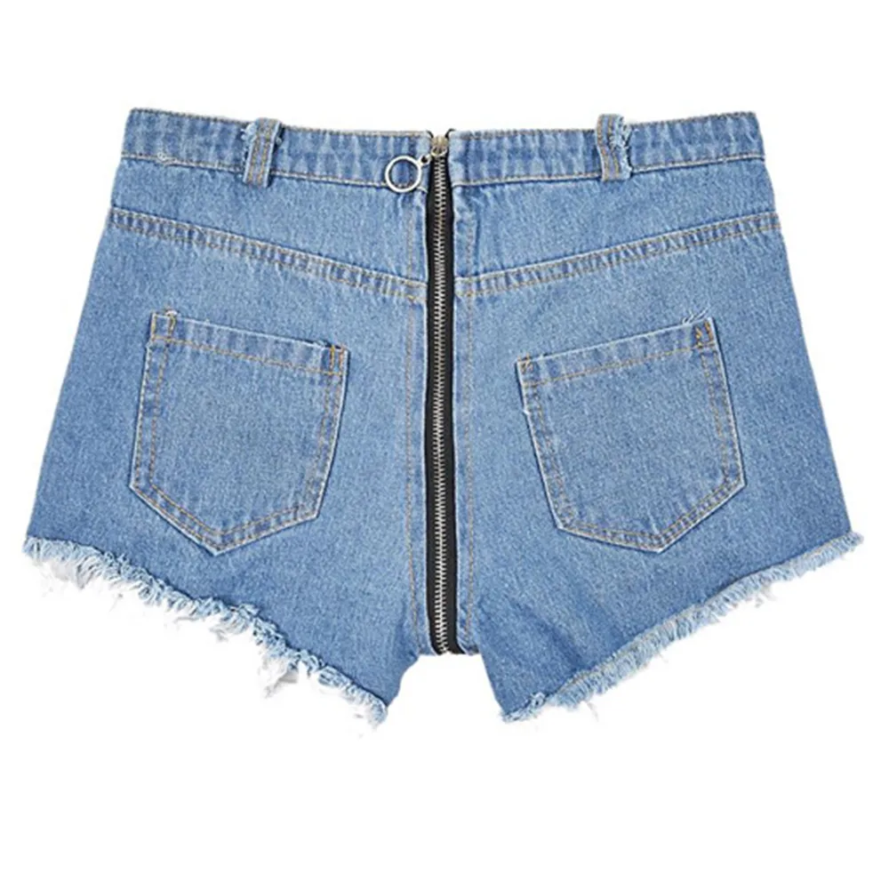 2022 Модные женские джинсовые шорты с высокой талией облегающие микро на молнии