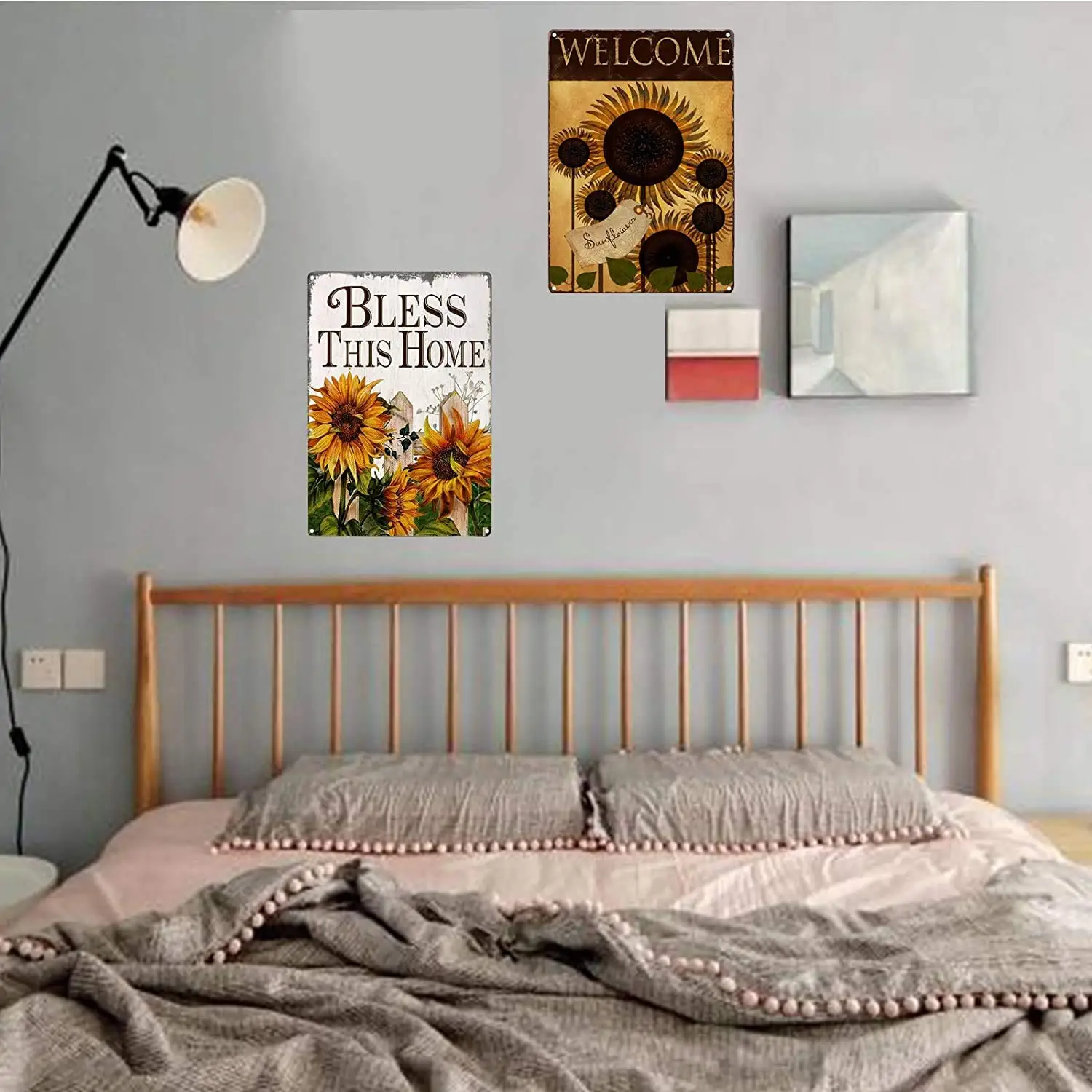 Цветочный Подсолнух винтажный барный знак примитивный деревенский фермерский