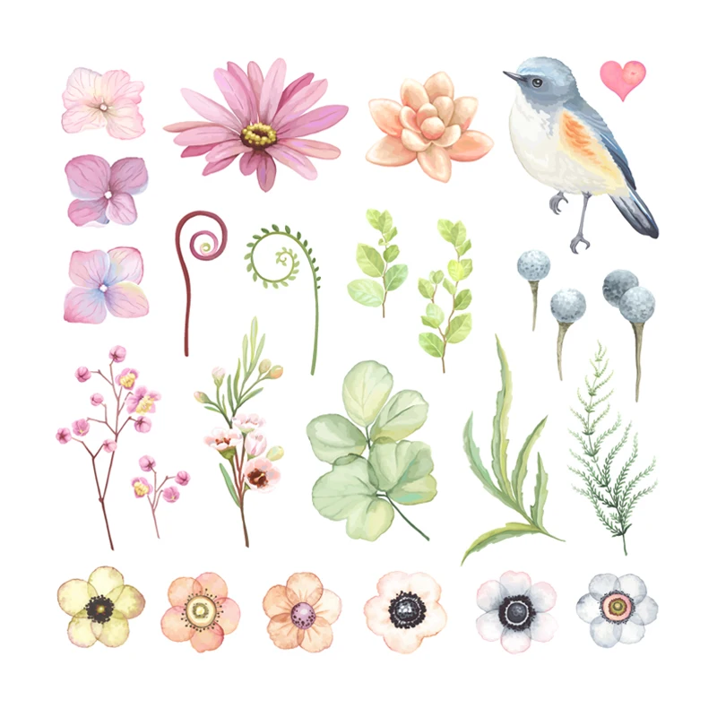 Красивые железные патчи с цветами Мультяшные цветочные птицами для рюкзака