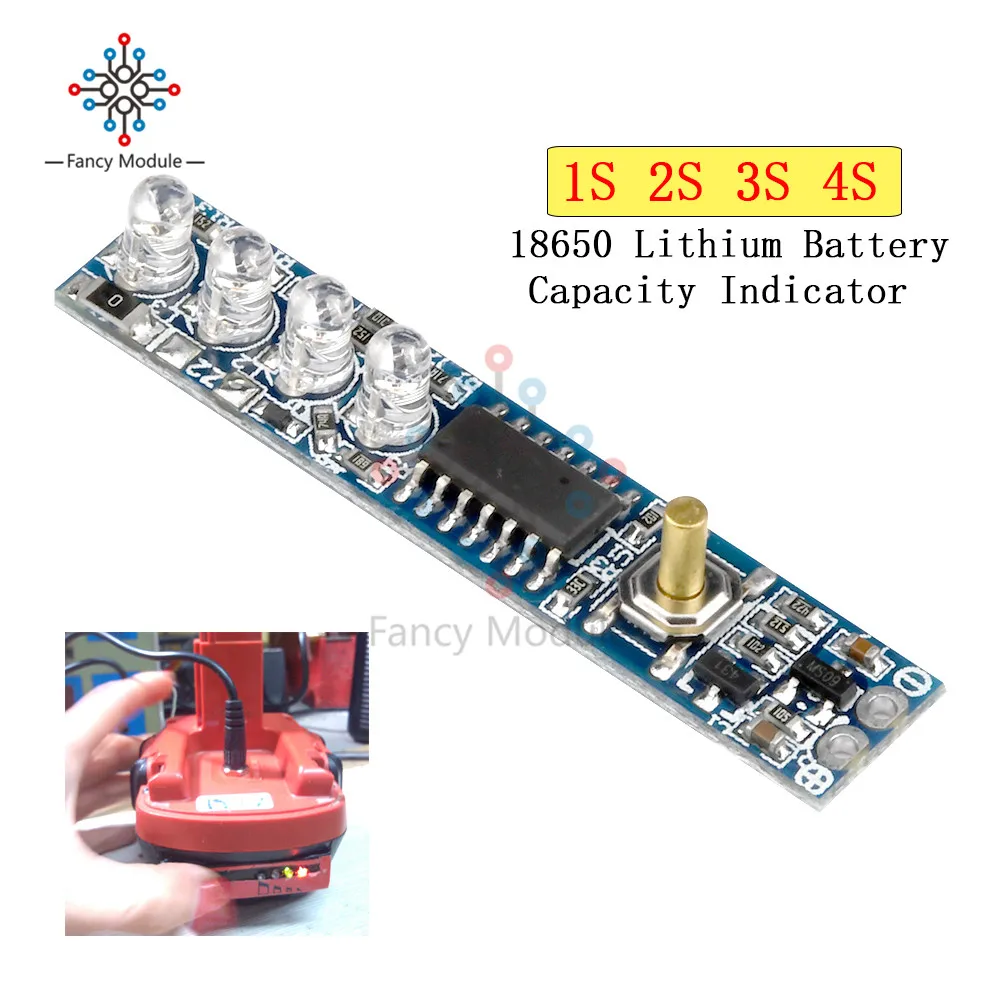 Индикатор емкости литиевой батареи 18650 тестер уровня мощности BMS литий ионный
