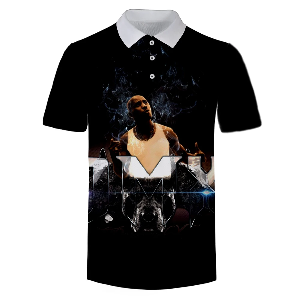 

Мужская летняя рубашка-поло DMX Rapper с коротким рукавом, новинка 2021, модная повседневная крутая футболка DMX, уличная одежда, мужские топы