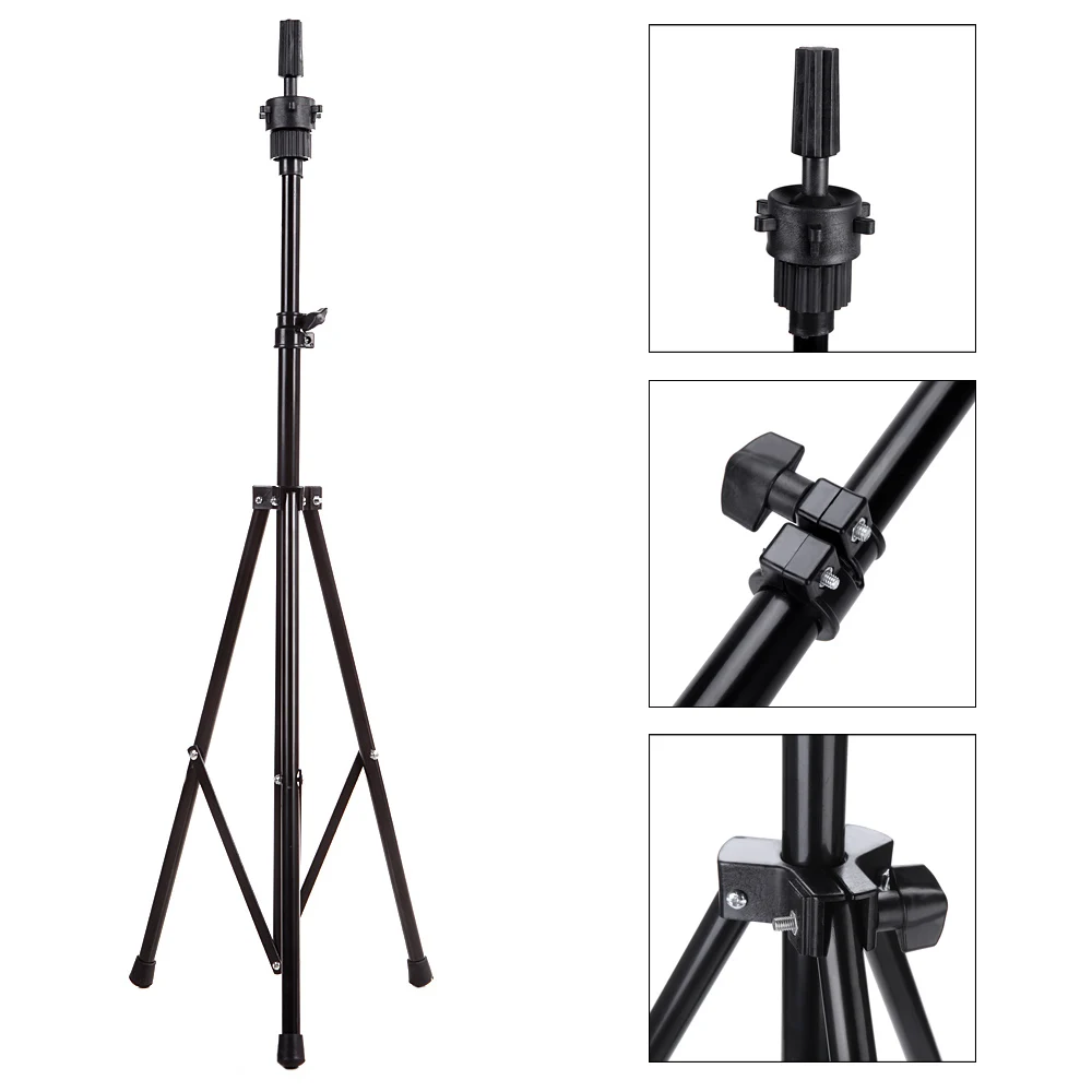 

Professional Salon Adjustable Tripod Stand Hairdressing Training Mannequin Head Holder Clamp Hair Styling Practice Accessory