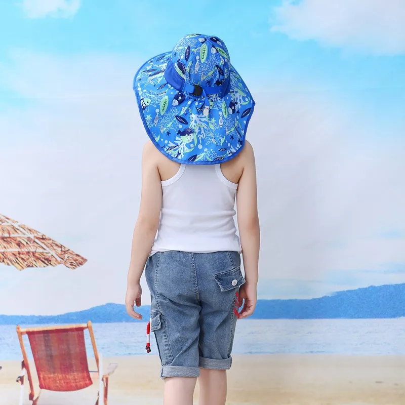 Регулируемая летняя Солнцезащитная шапка SPF 50 + для мальчиков и девочек дорожная