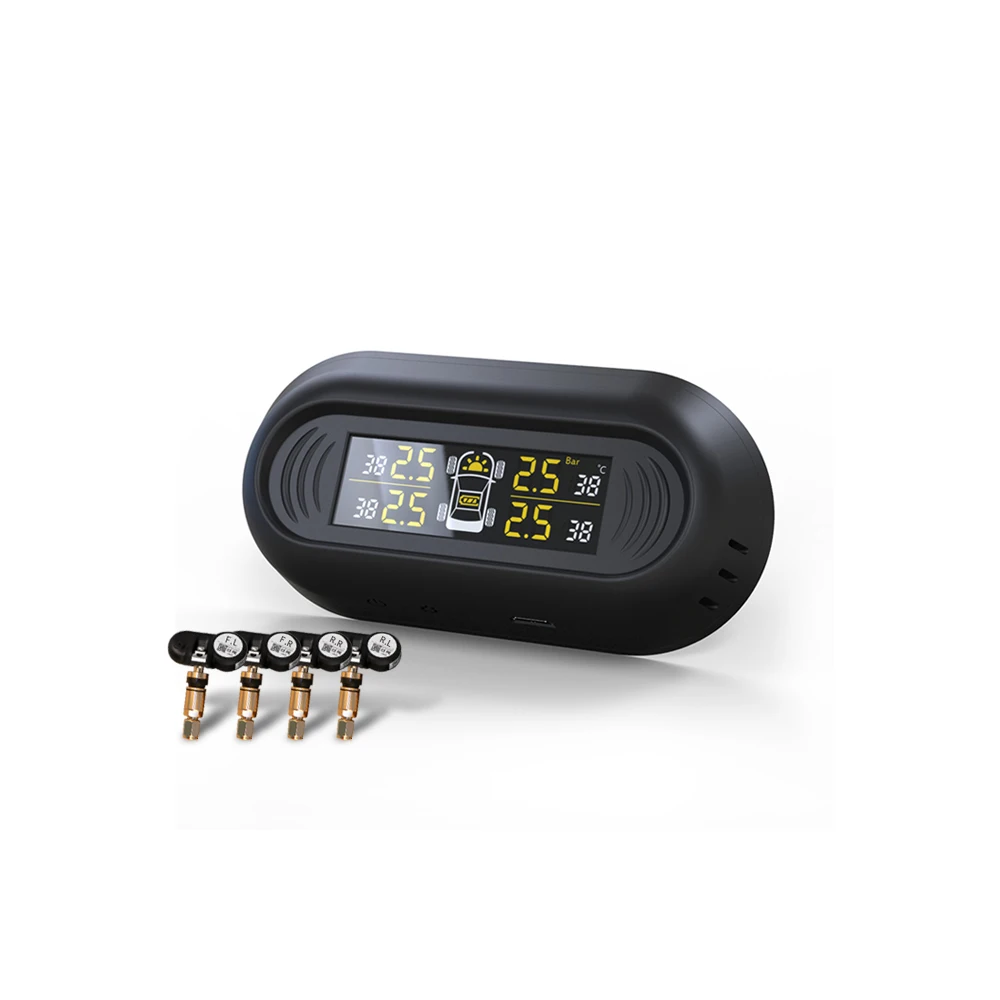Автомобильная TPMS система контроля давления в шинах Солнечная энергия цифровой ЖК-дисплей автоматическая система охранной сигнализации s давление в шинах