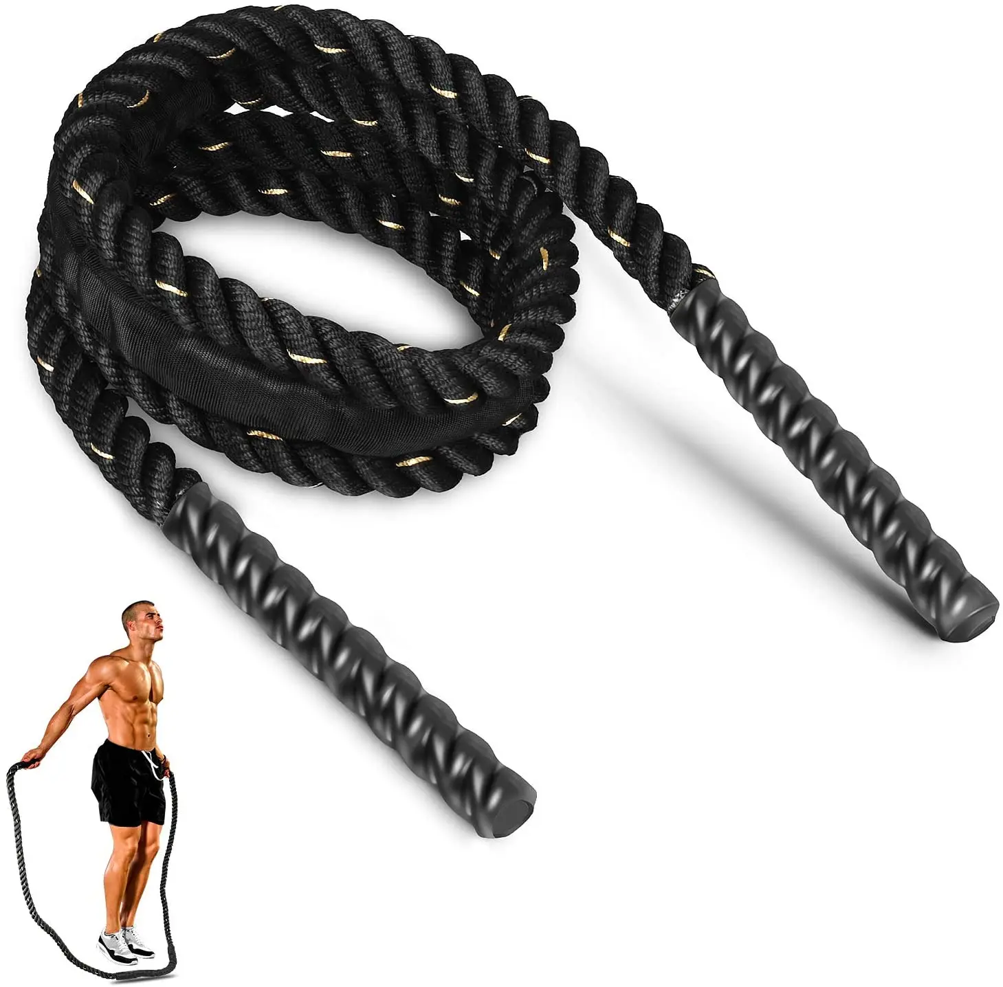 

Heavy Weighted Jump Rope Workout Battle Rope Workouts for Boxing Power Training Improve Strength Building Muscle