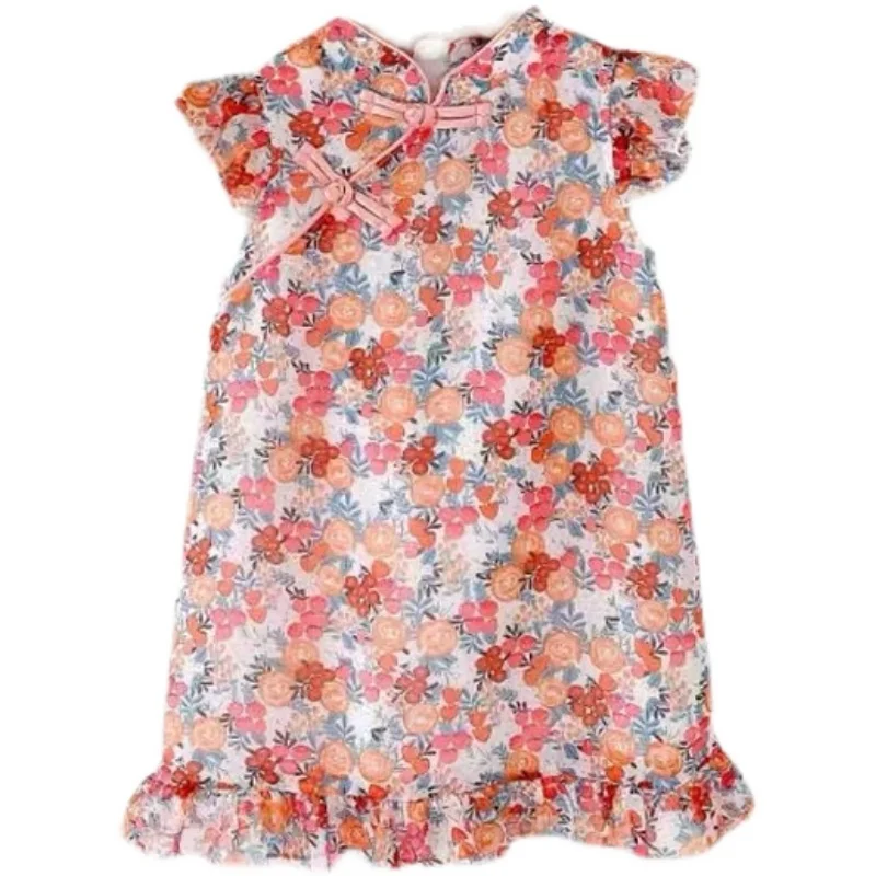 Лето 2022 детское приталенное платье в китайском стиле одежда для подростков с