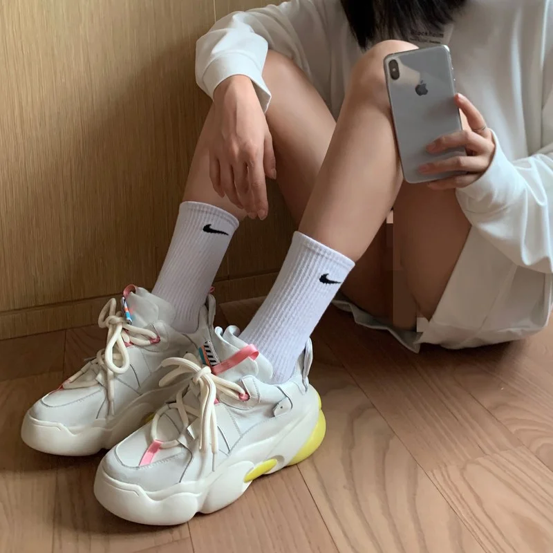 

Новинка, модная женская обувь SKLFGXZY из вулканизированной кожи, симпатичная обувь из воловьей кожи для бега и отдыха, кроссовки на платформе