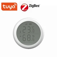 tuya zigbee temperature and humidity sensor with lcd screen display with battery home automation scene security alarm sensor