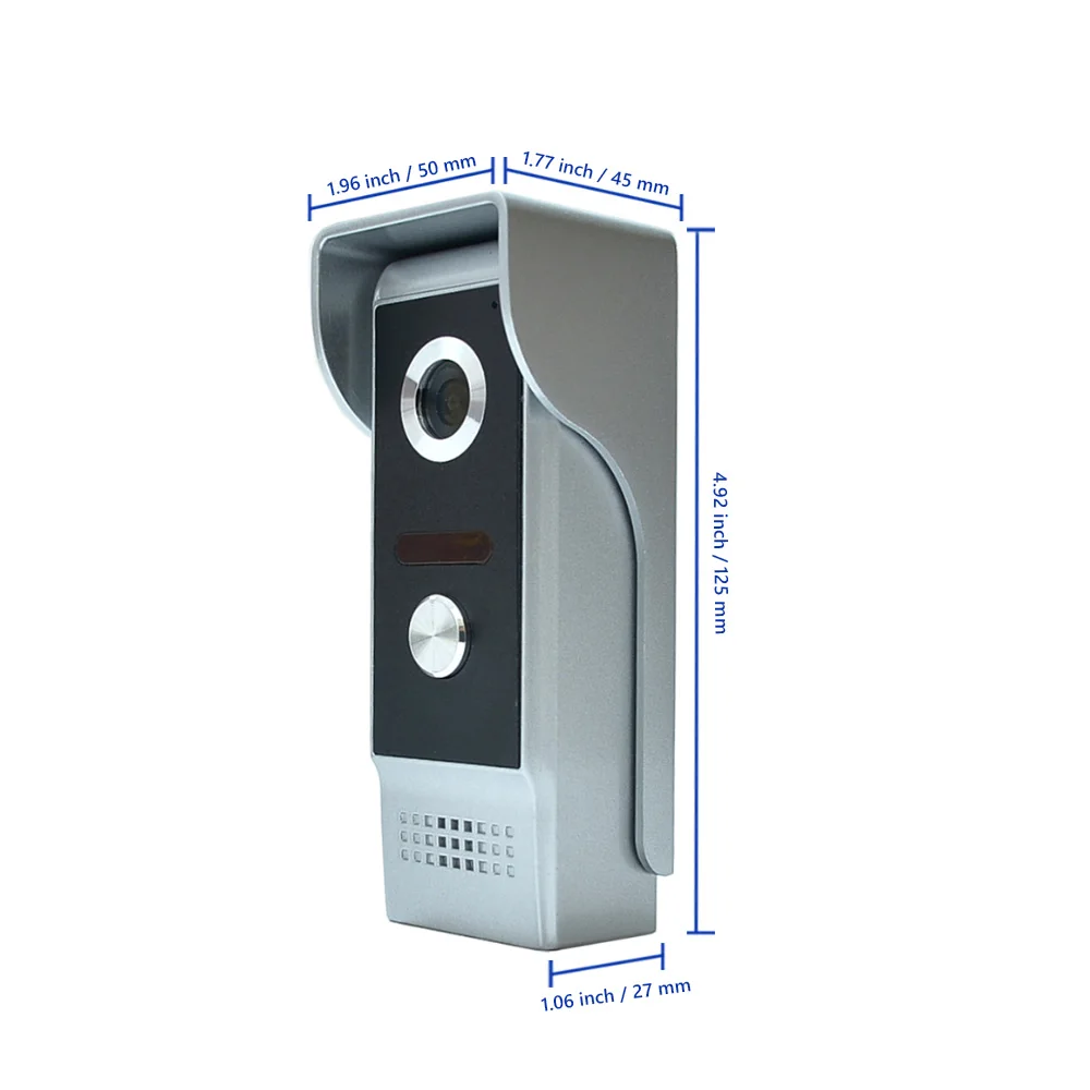 

7" video door phone intercom doorbell kits aluminum alloy panel wired video doorphone system 1 IR camera 1 LCD color monitor