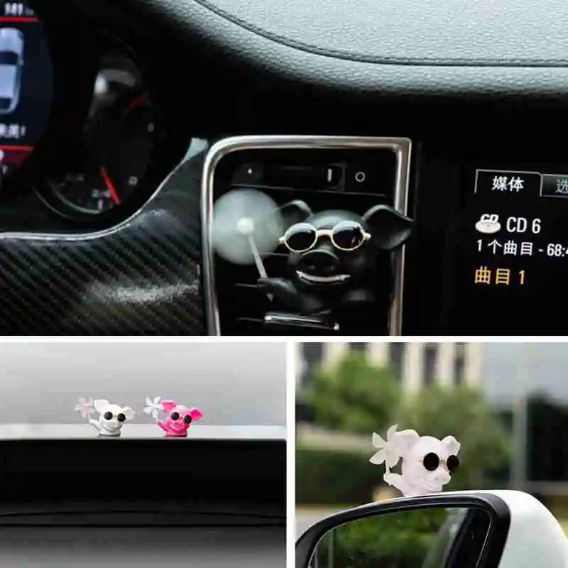 

Car Air Conditioning Air Outlet Air Freshener Balm Decoration with Windmill Interior Fragrance Car Pig Diffuser Aroma T8I3