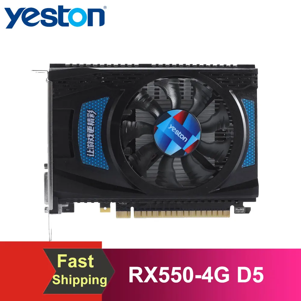 Игровая видеокарта Yeston RX550 4G D5 графическая карта с 4 ГБ GDDR5 память 1183 бит 6000 МГц/МГц