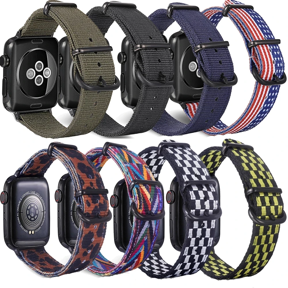

For Apple Watch nylon strap, braided strap, 40/44/38/42MM multi-color nylon strap Apple series 6/5/4/3/2/1 replacement strap