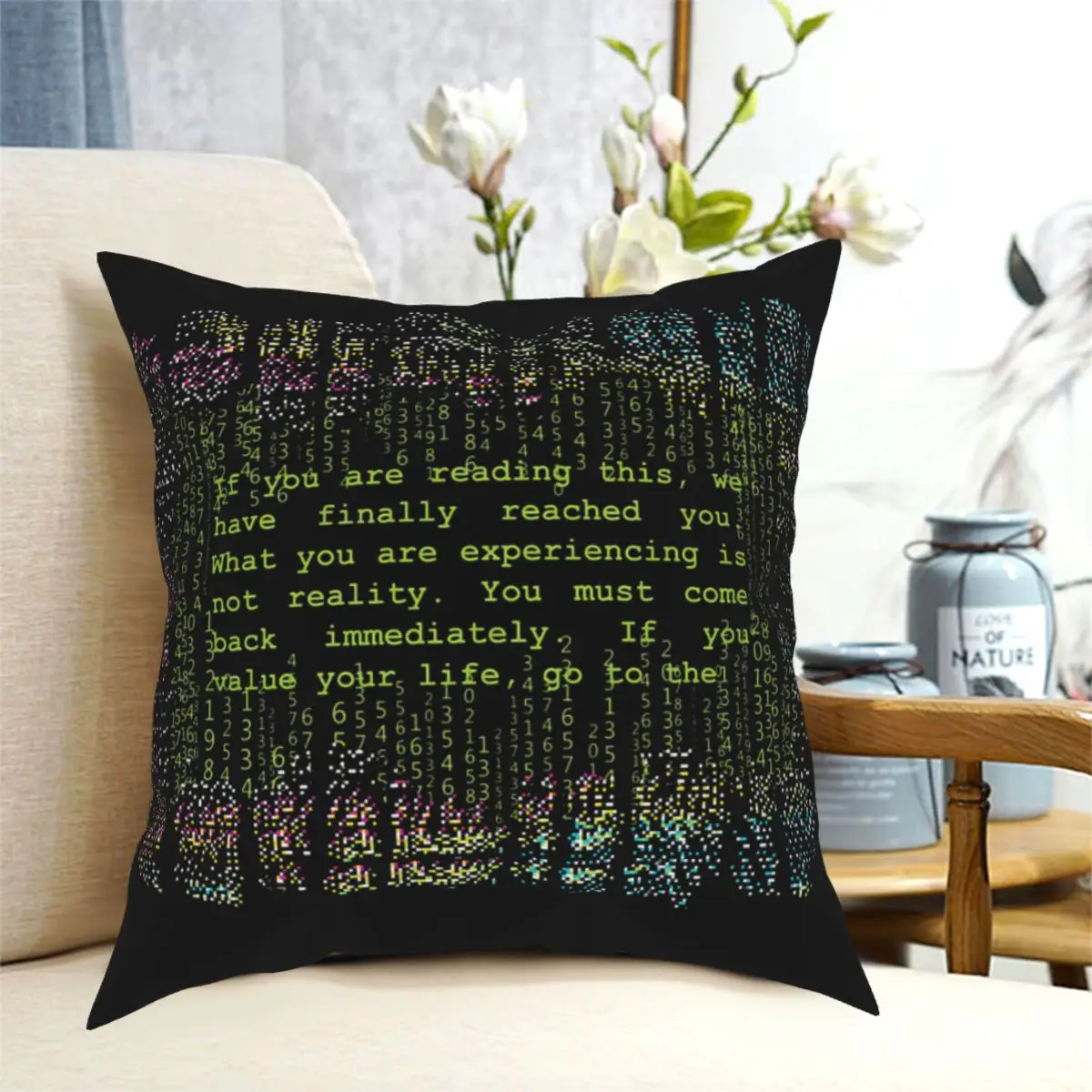 

Glitch Essential Throw Pillow Case The Matrix Neo Film Cushion For Home Sofa Chair Decorative Hug Pillowcase