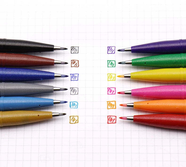 1 шт. новые цветные японские ручки для сенсорных кистей Pentel Fude гибкие 24 цвета s SES15C