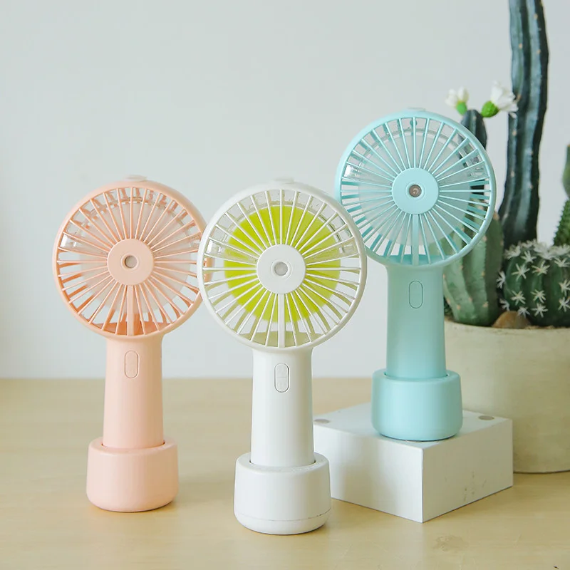 

Battery Operated Humidifier Fan USB Handheld Desktop 3 Speeds Rechargeable Cooler Air Water Mist Spraying Fan for Outdoor Sports