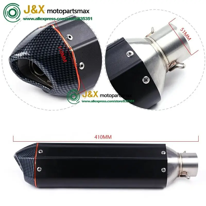 

Motorcycle Full Exhaust System Escape Slip On For yamaha YZF R15 MT15 MT-15 2008-2017 Middle Link Pipe Muffler DB-Killer