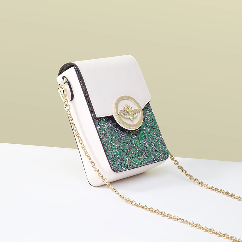 smart ladies luxury shiny bag for Mobile phone messenger pink crossbody bags | Багаж и сумки