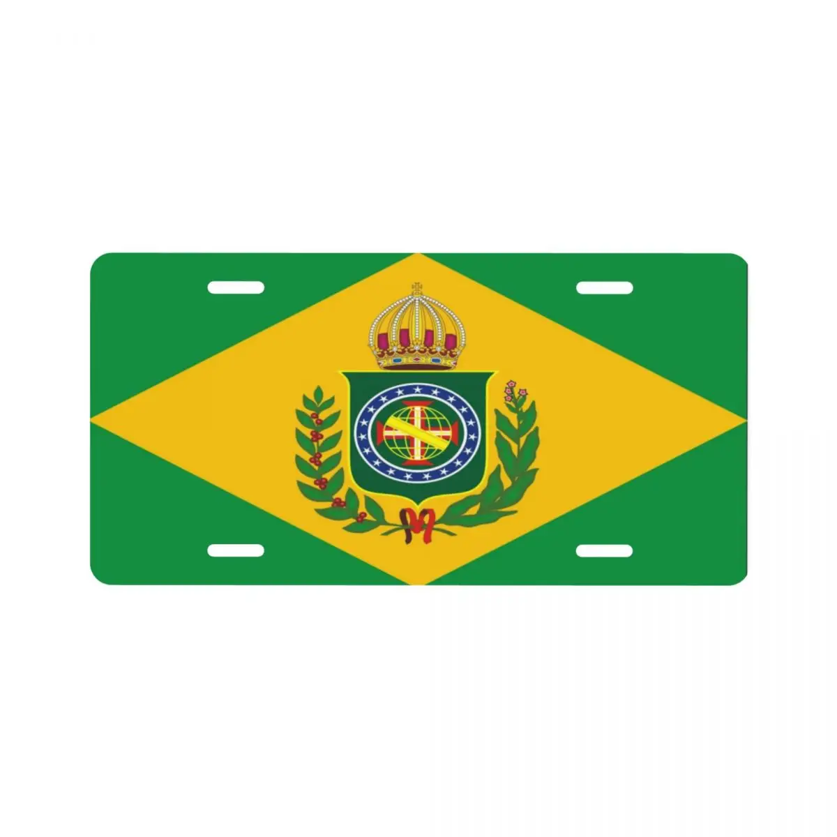 

Empire Of Brazil Flag Pattern car license plate decoration 15cmX30cm