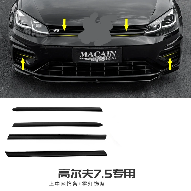

For Volkswagen Golf 7.5R MK7.5 special fog lamp molding modification lamp frame bright Black decoration 2018-2020 accessories