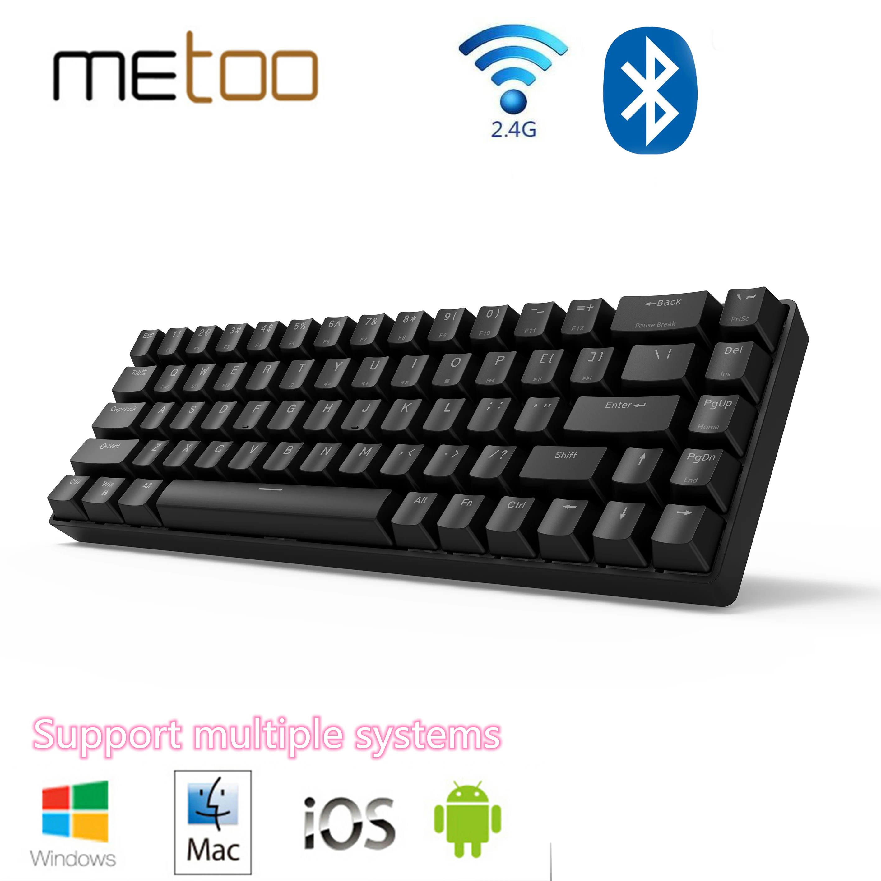 

Клавиатура Metoo Механическая Беспроводная игровая, Bluetooth/2,4 ГГц
